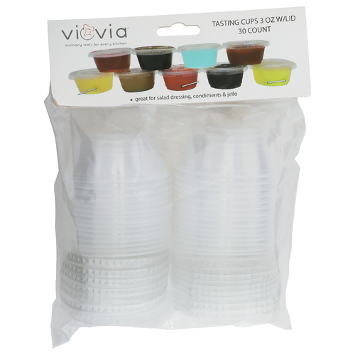 Viovia Style Vio-0461 Tasting Cups w Lid - 3 Ounce - 30 Count
