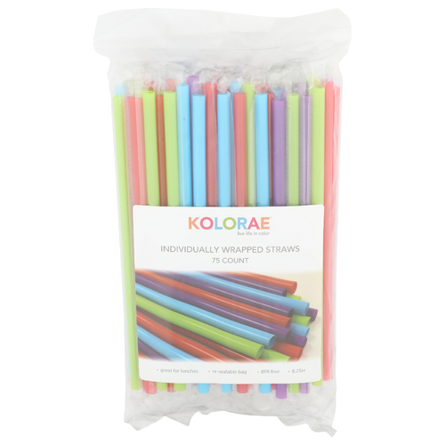 Kolorae Individually Wrapped Straws - 75 Count