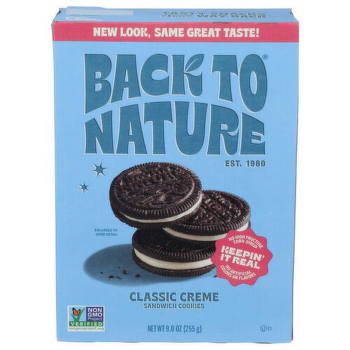 Back To Nature Classic Creme Sandwich Cookies - 9 Ounce