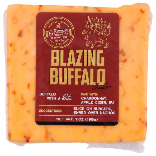 New Bridge Cheese, Cheddar, Blazing Buffalo - 7 Ounce