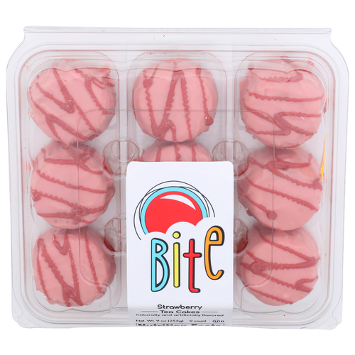 Bite Strawberry Tea Cakes - 9 Ounce