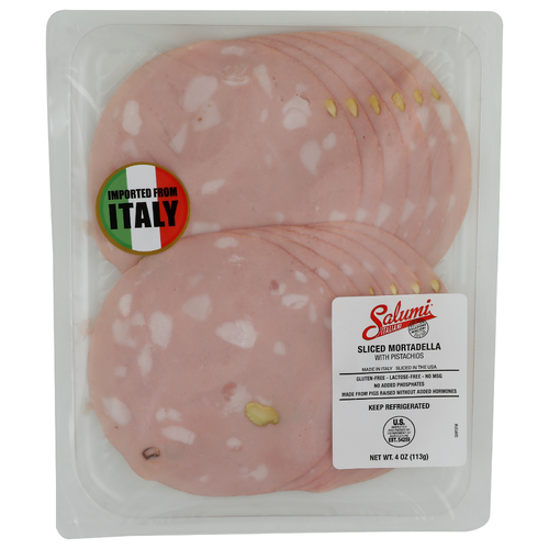 Salumi Italiani Mortadella With Pistachios, Sliced - 4 Ounce