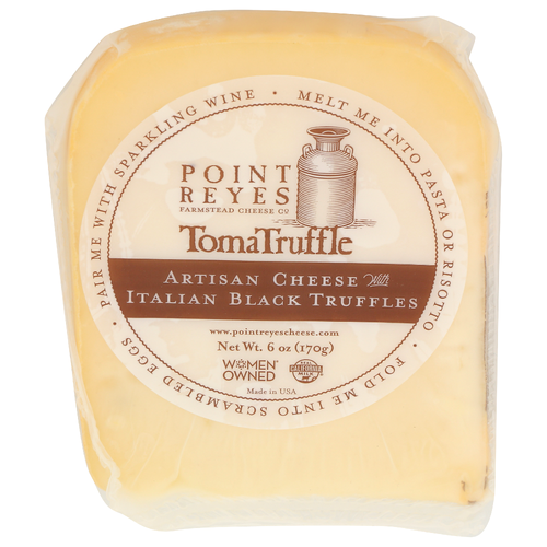 POINT REYES Sweet Milk, Butter And Truffles Buttery Notes Accentuated By Decadent Black Semi-Hard, Italian-Style Table Cheese Toma Truffle Wedge Ew The Distinct, Aromatic Flavor Of Combines With Toma's Signature For An Earthy, Delight - 6 Ounce