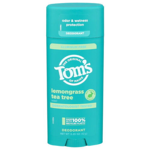 TOM'S OF MAINE Deodorant Stk Lmngrs Tea Tree - 3.25 Ounce