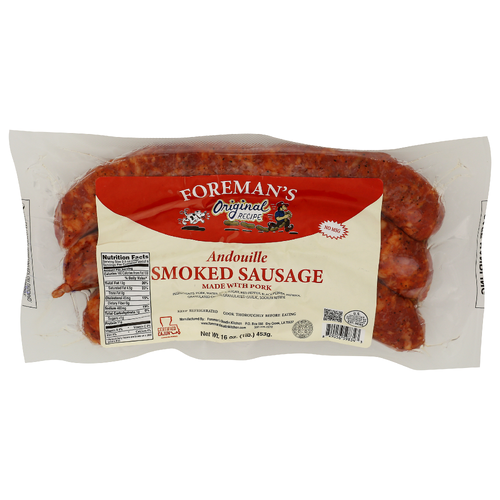 FOREMAN's Andouille Smoked Sausage Made With Pork - 16 Ounce Image 1 of 4