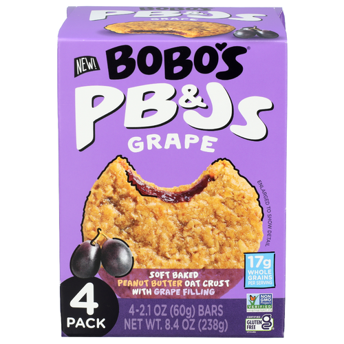 BOBO'S Grape Pb&js Jam, Pack Of 4 - 2.1 Ounce - 4 Count