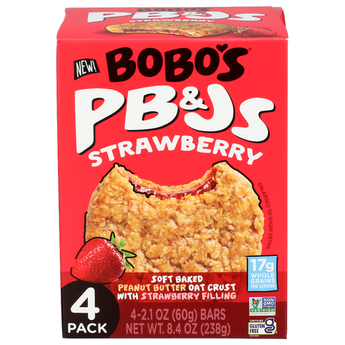 BOBO'S Strawberry Pb&js Jam, Pack Of 4 - 2.1 Ounce - 4 Count