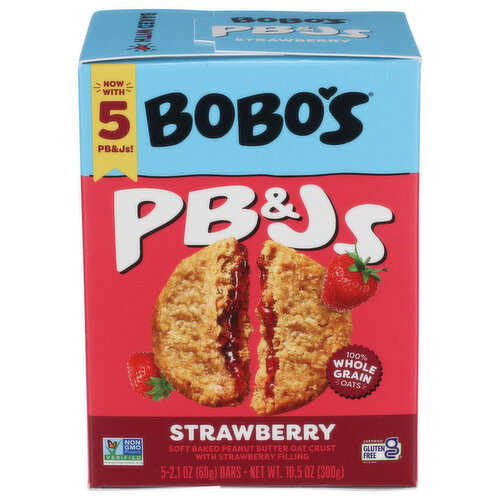 BOBO's Pb&js Strawberry Jam - 2.1 Ounce - 5 Count Image 1 of 2