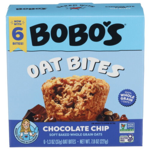 BOBO's Bites Chocolate Chip - 1.3 Ounce - 6 Count Image 1 of 3