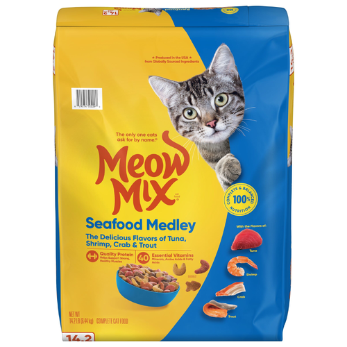 Meow Mix Seafood Medley Dry Cat Food - 14.2 Pound Image 1 of 4