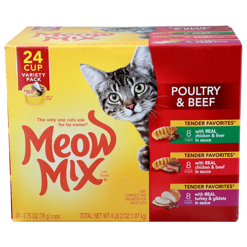 Meow Mix Poultry & Beef Variety Pack Cat Food - 2.75 Ounce - 24 Count