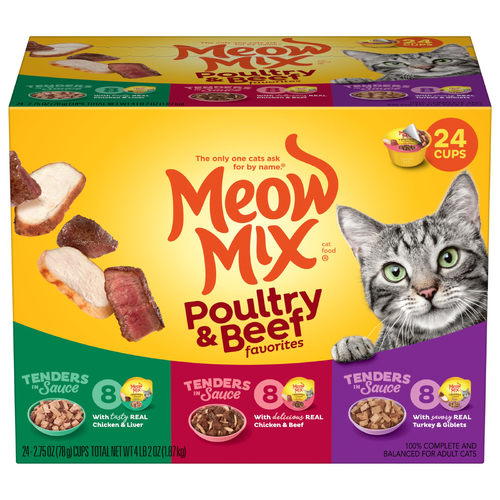 Meow Mix Poultry & Beef Favorites Variety Pack - 66 Ounce Image 1 of 2