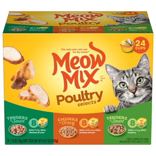 Meow Mix Variety Pack Poultry Selects Wet Cat Food - 66 Ounce Image 1 of 4