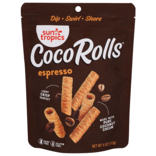 Sun Tropics Espresso Cocorolls Rolled Coconut Wafer - 4 Ounce Image 1 of 4