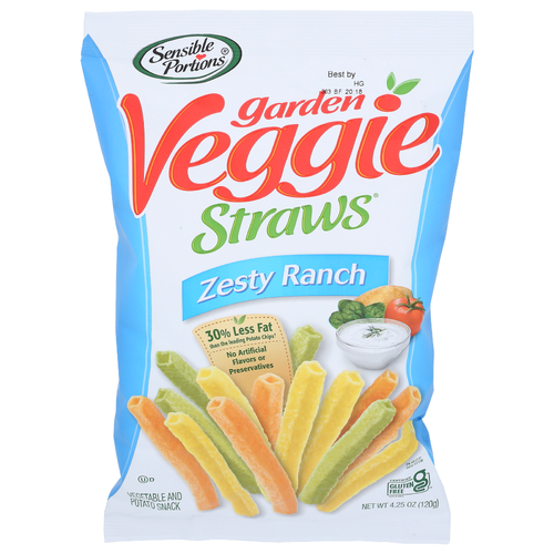 Sensible Portions Straw Veggie Zesty Ranch - 4.25 Ounce