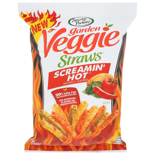 Sensible Portions Screamin' Hot Garden Veggie Straws - 4.25 Ounce