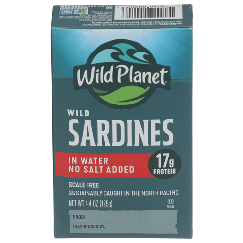 Wild Planet No Salt Added Wild Sardines in Water - 4.4 Ounce