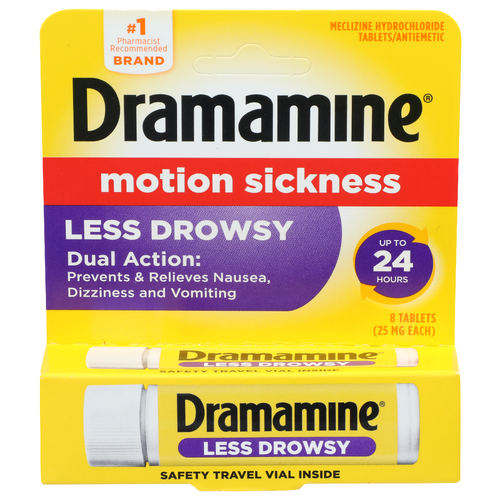 Dramamine Motion Sickness Meclizine Hydrochloride Tabletsantiemetic - 8 Count