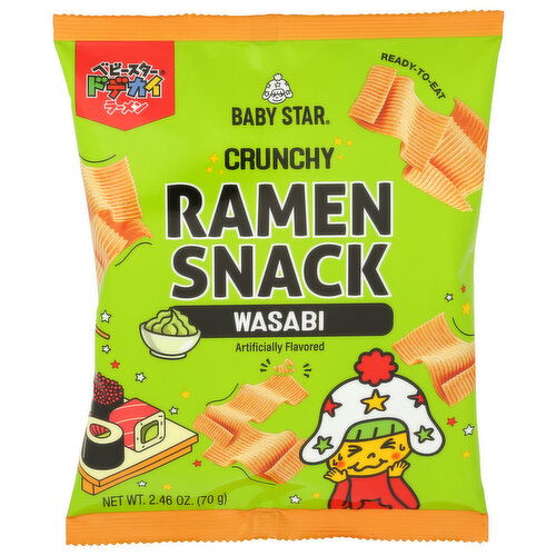Baby Star Ramen Snack Wide Wasabi - 2.46 Ounce
