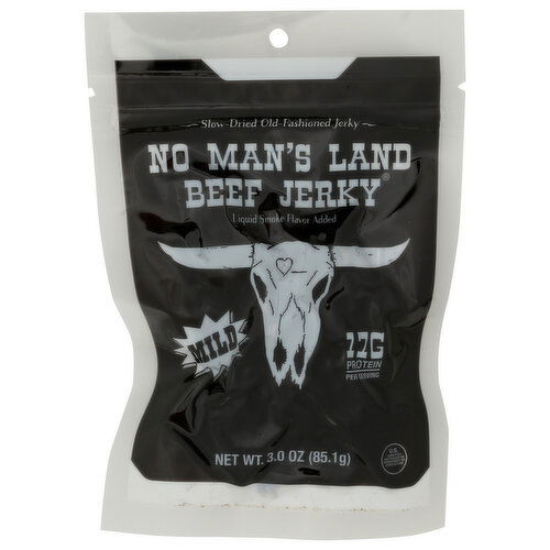 NO MAN'S LAND BEEF JERKY Meat Snacks - 3 Ounce