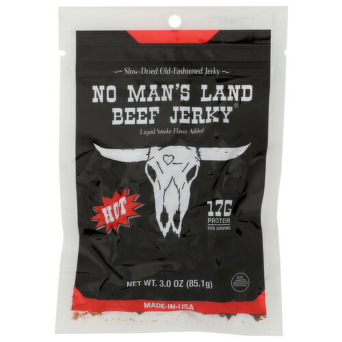 No MAN's Land Beef Jerky Hot - 3 Ounce Image 1 of 2