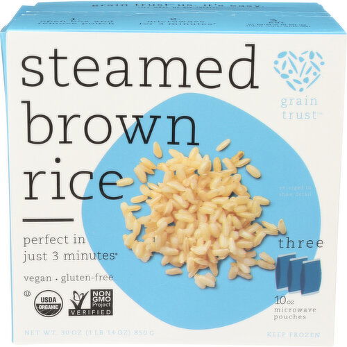 Grain Trust Steamed Brown Rice Whole - 10 Ounce - 3 Count