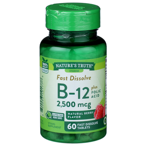 Nature's Truth Vitamins Berry Fast Dissolve B-12 2,500 Mcg - 60 Count
