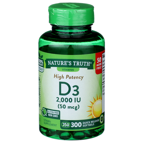 Nature's Truth Vitamins D3 2,000 Iu 50 Mcg - 300 Count