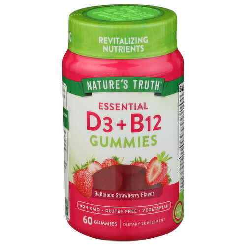 NATURE'S TRUTH D3+b12 Gummies - 60 Count