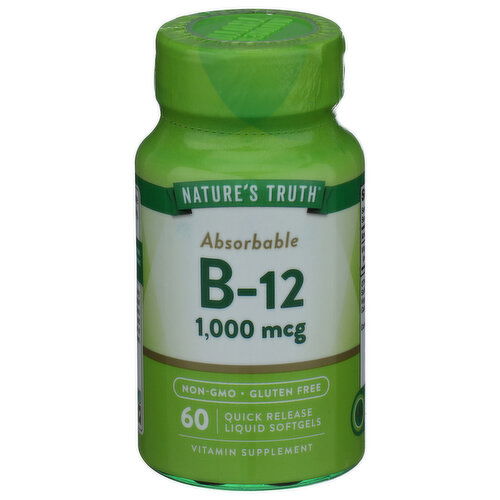 NATURE'S TRUTH B12 1000mcg Softgels - 60 Count