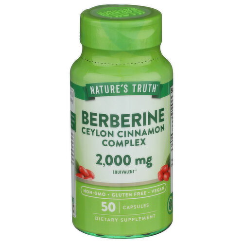 NATURE'S TRUTH Berberine With Ceylon Cinnamon Complex Supplement - 50 Count