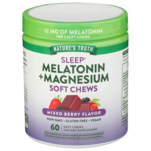 NATURE's Truth Soft Chews Melatonin + Magnesium - 60 Count