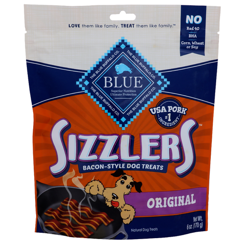 Blue Sizzlers Original Bacon-Style Dog Treats - 6 Ounce