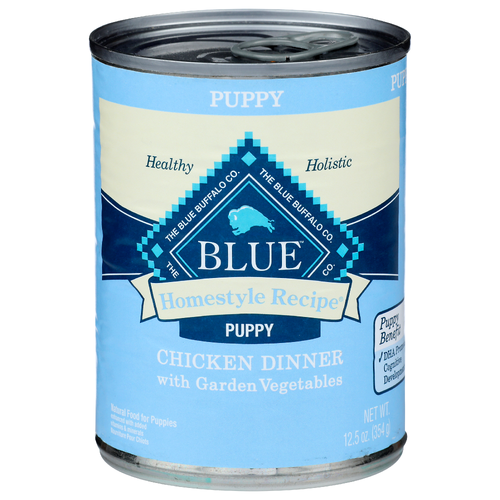 Blue Chicken Dinner With Garden Vegetables Homestyle Recipe Natural Food For Puppies - 12.5 Ounce
