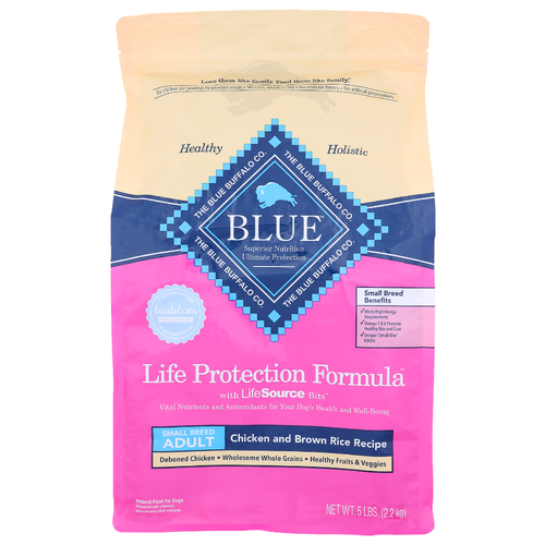 The Blue Buffalo Co. Chicken And Brown Rice Recipe Small Breed Adult Natural Food For Dogs - 5 Pound
