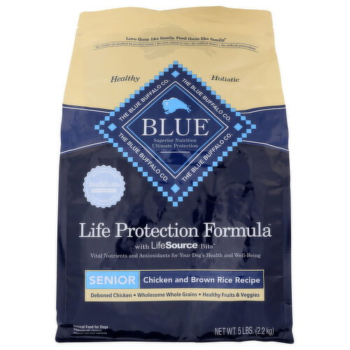 Blue Buffalo Life Protection Formula Chicken & Brown Rice Large Breed Senior Dry Dog Food - 5 Pound