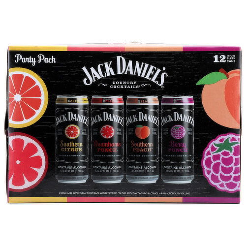 Jack Daniel's Country Cocktails, Assorted, Party Pack - 12 Fluid Ounce - 12 Count