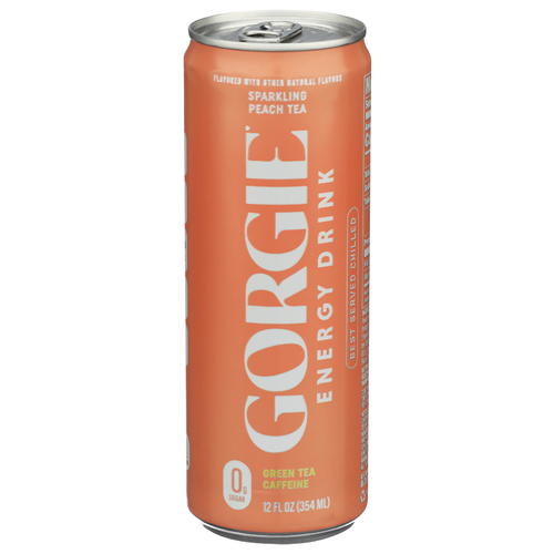 GORGIE Peach Tea Sparkling Energy Drink - 12 Fluid Ounce Image 1 of 4