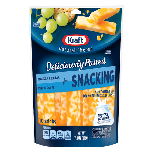 Kraft Mozzarella & Cheddar Marbled Cheese Snacks - 7.5 Ounce Image 1 of 2