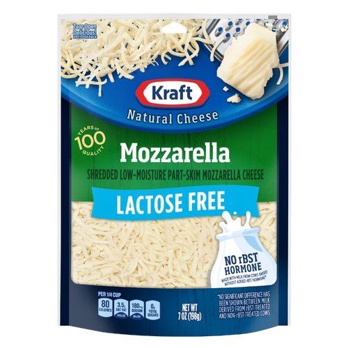 Kraft Mozzarella Lactose Free Shredded Cheese - 7 Ounce Image 1 of 2