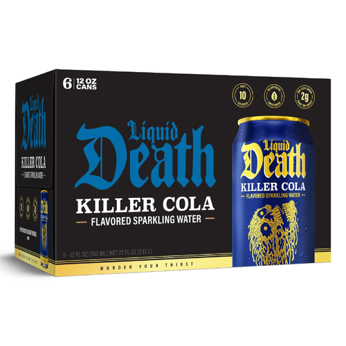 Liquid Death Killer Cola Sparkling Water 6pk - 12 Fluid Ounce - 6 Count