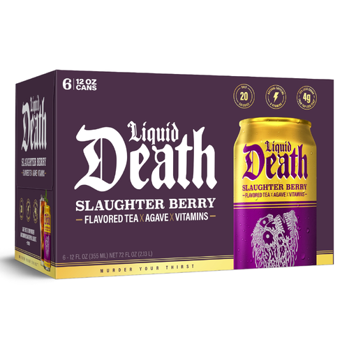 Liquid Death Slaughter Berry Sparkling Water 6pk - 12 Fluid Ounce - 6 Count
