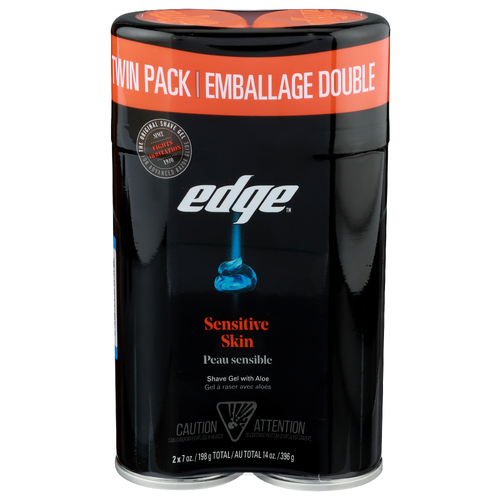 Edge Sensitive Skin Shave Gel With Aloe - 7 Ounce - 2 Count