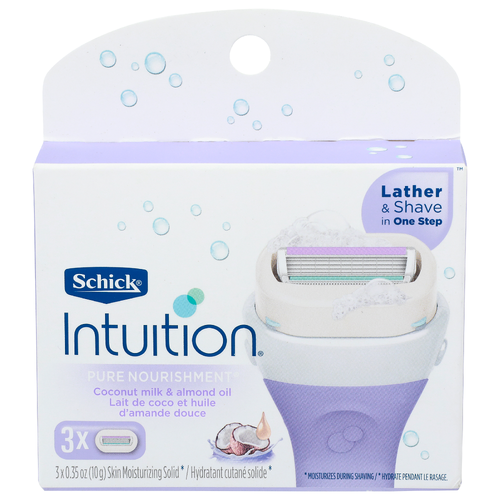 Schick Intuition Coconut Milk & Almond Oil Skin Moisterizing Solid - 0.35 Ounce - 3 Count