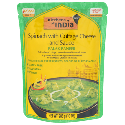 Kitchens Of India Spinach With Cottage Cheese Palak Paneer - 10 Ounce