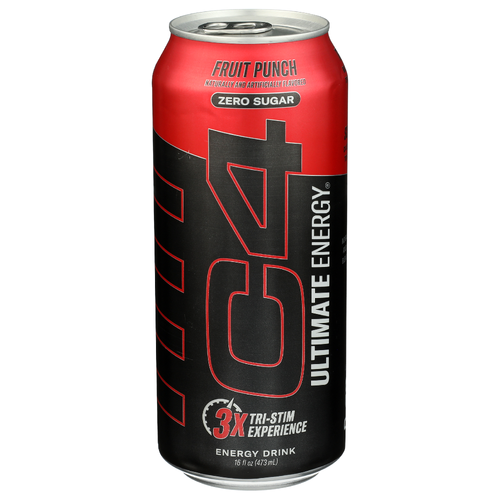 C4 Fruit Punch Carbonated Ultimate Energy Carb - 16 Fluid Ounce