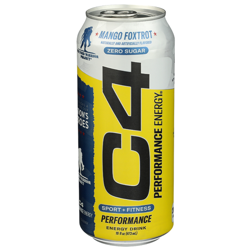C4 Mango Foxtrot Carbonated Performance Energy X Wwp - 16 Fluid Ounce