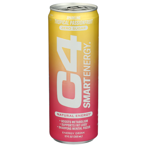 C4 Tropical Passionfruit Carbonated Smart Energy Sparkling - 12 Fluid Ounce