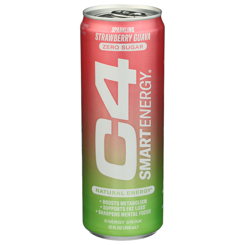 C4 Strawberry Guava Carbonated Smart Energy Sparkling - 12 Fluid Ounce