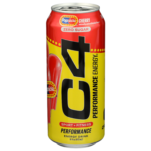 C4 Cherry Popsicle Carbonated Performance Energy X - 16 Fluid Ounce